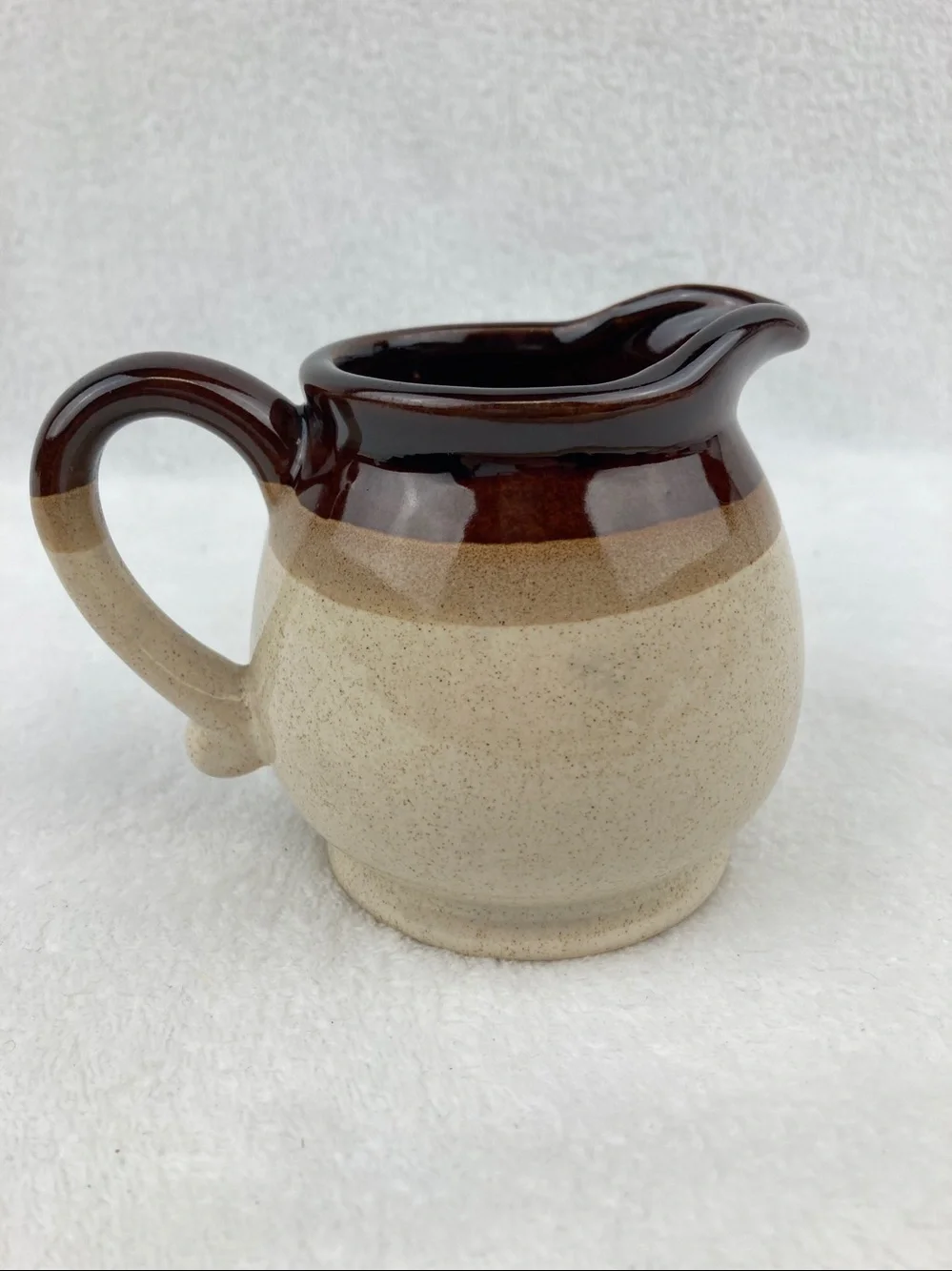 VTG Stoneware Petite Pot Belly Creamer Taiwan 3.5”